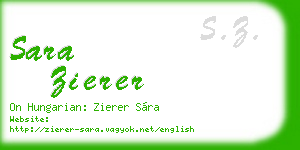 sara zierer business card